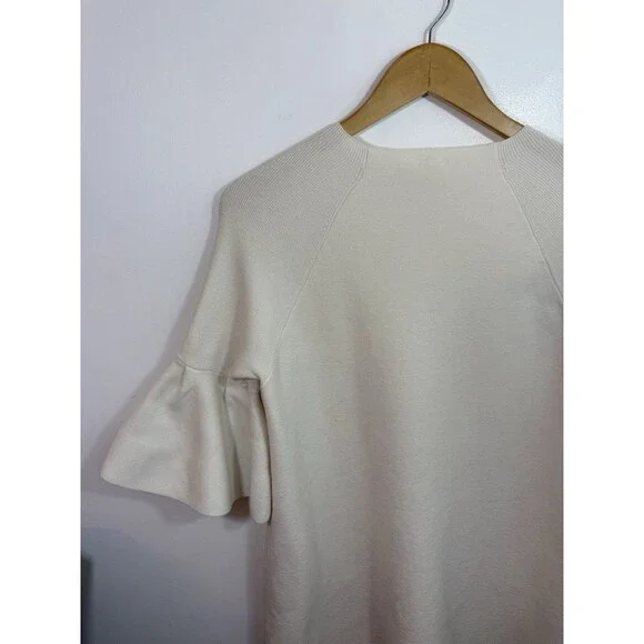 Moth Anthropologie Chester Dress Medium Ivory Off White Sweater Bell Sleeve - Picture 6 of 9